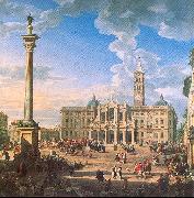 Panini, Giovanni Paolo The Plaza and Church of St. Maria Maggiore Spain oil painting artist
